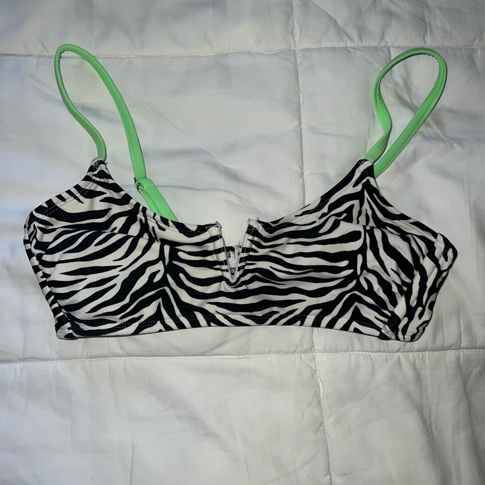 Xhilaration Zebra Print Bralette with Mint Straps
